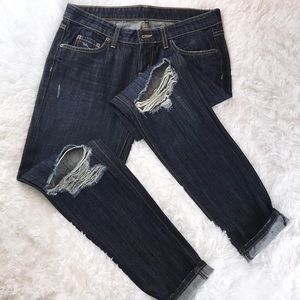 CARMAR dark denim blue distressed jeans size 28